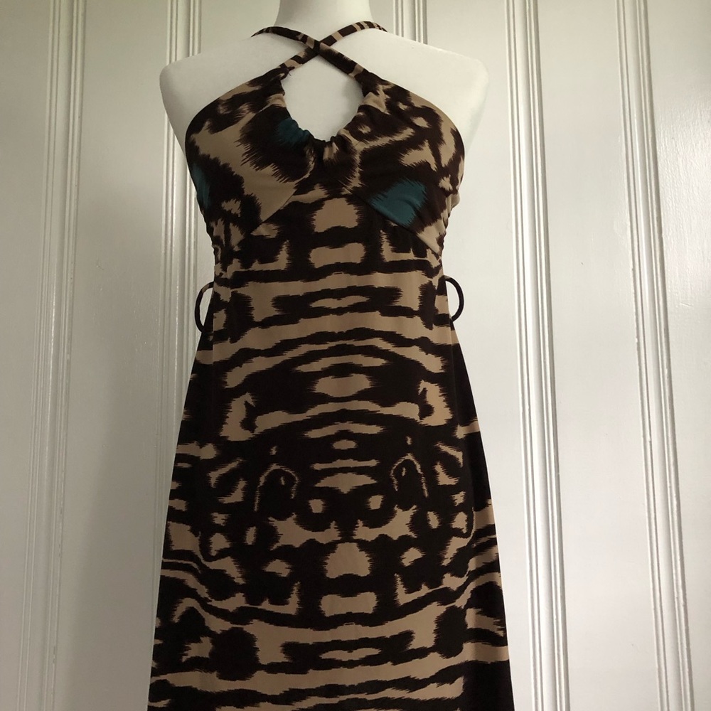 Brown/tan teal Strapi flowy top